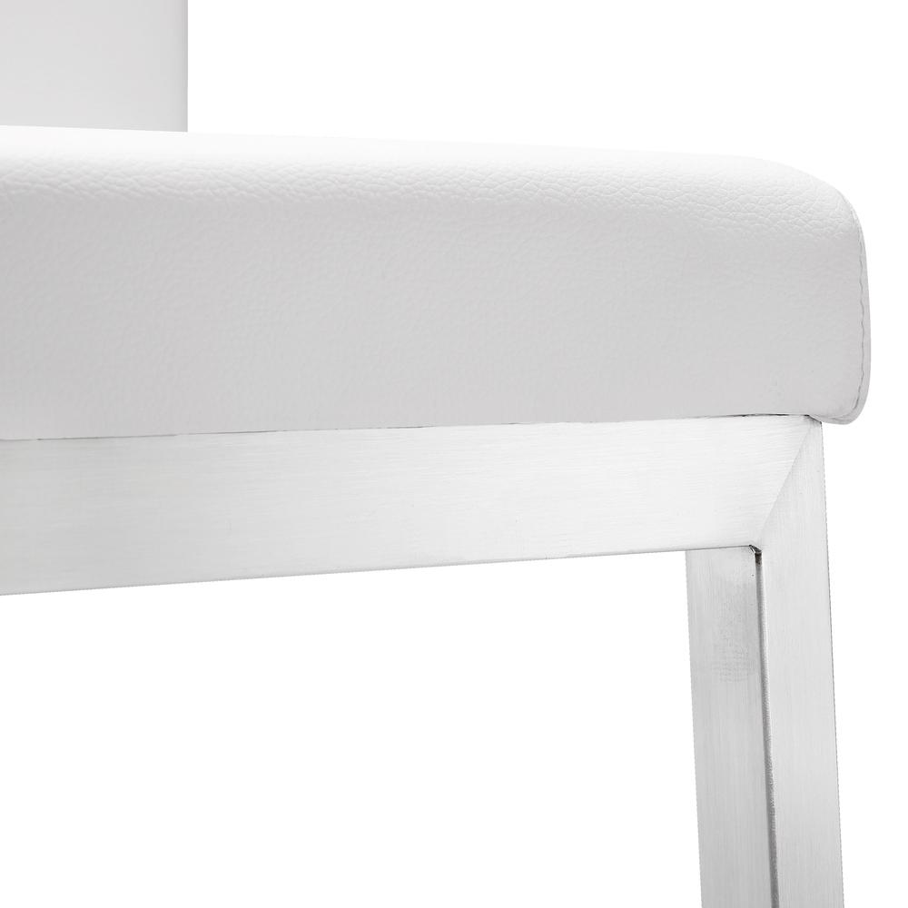 Parma White Stainless Steel Counter Stool - Set of 2. Picture 6