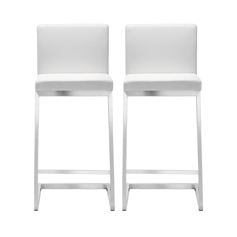 Parma White Stainless Steel Counter Stool - Set of 2. Picture 9