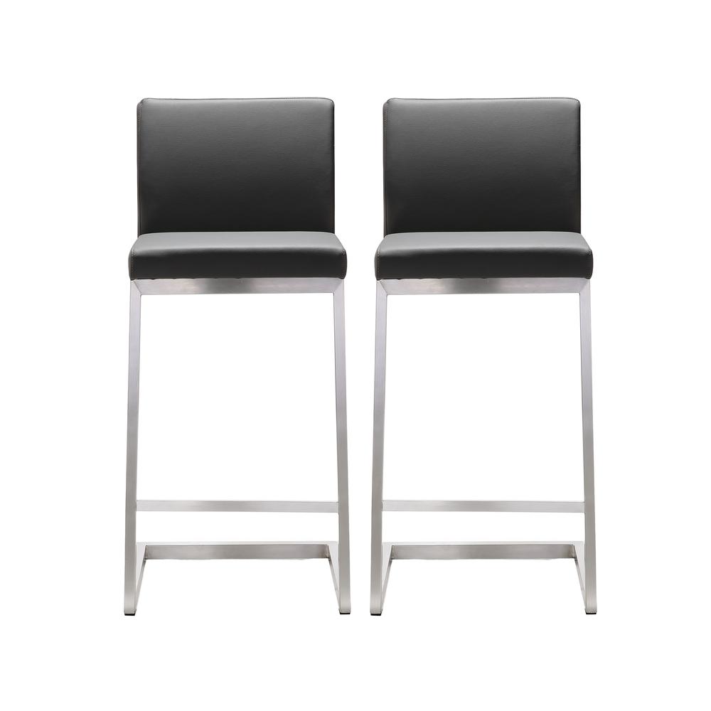 Parma Grey Stainless Steel Counter Stool - Set of 2. Picture 9