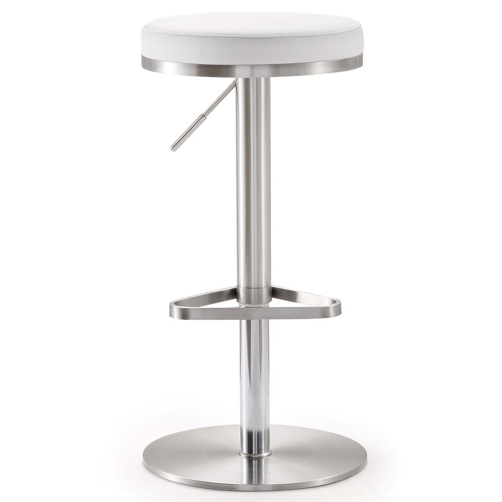 Fano White Steel Adjustable Barstool. Picture 1