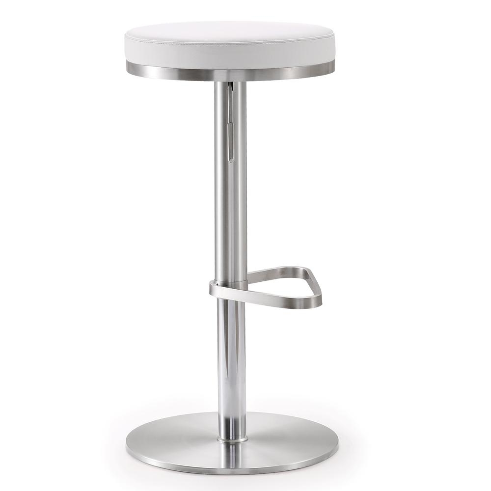 Fano White Steel Adjustable Barstool. Picture 2