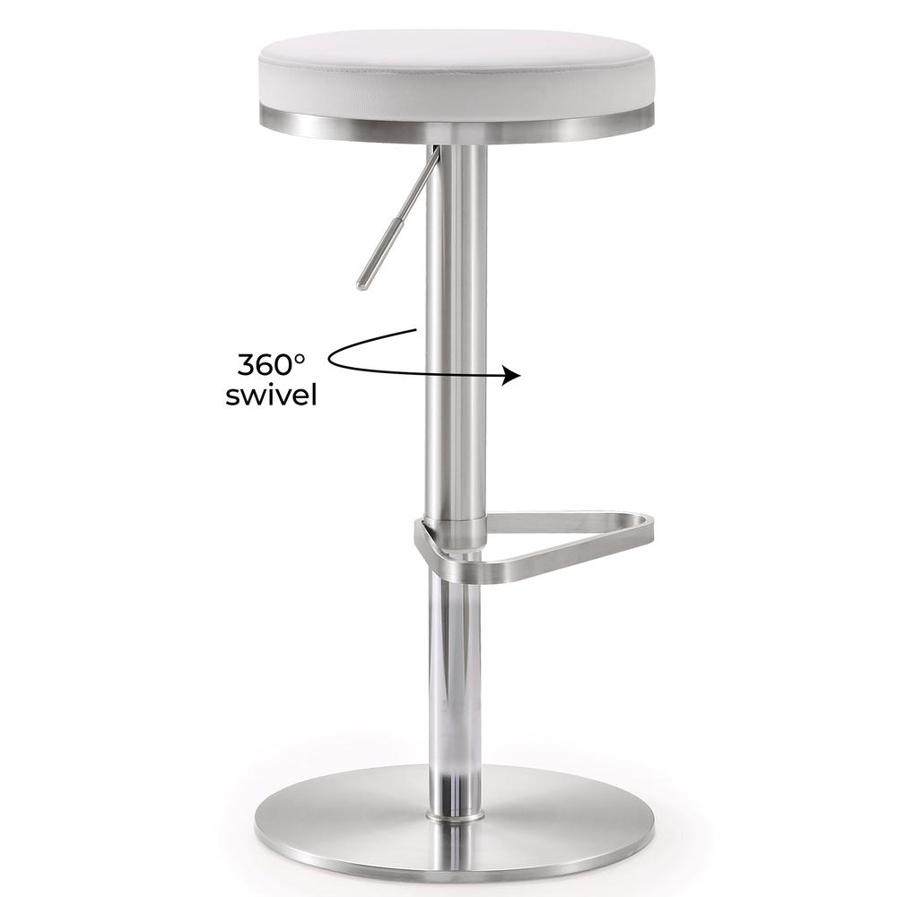 Fano White Steel Adjustable Barstool. Picture 10