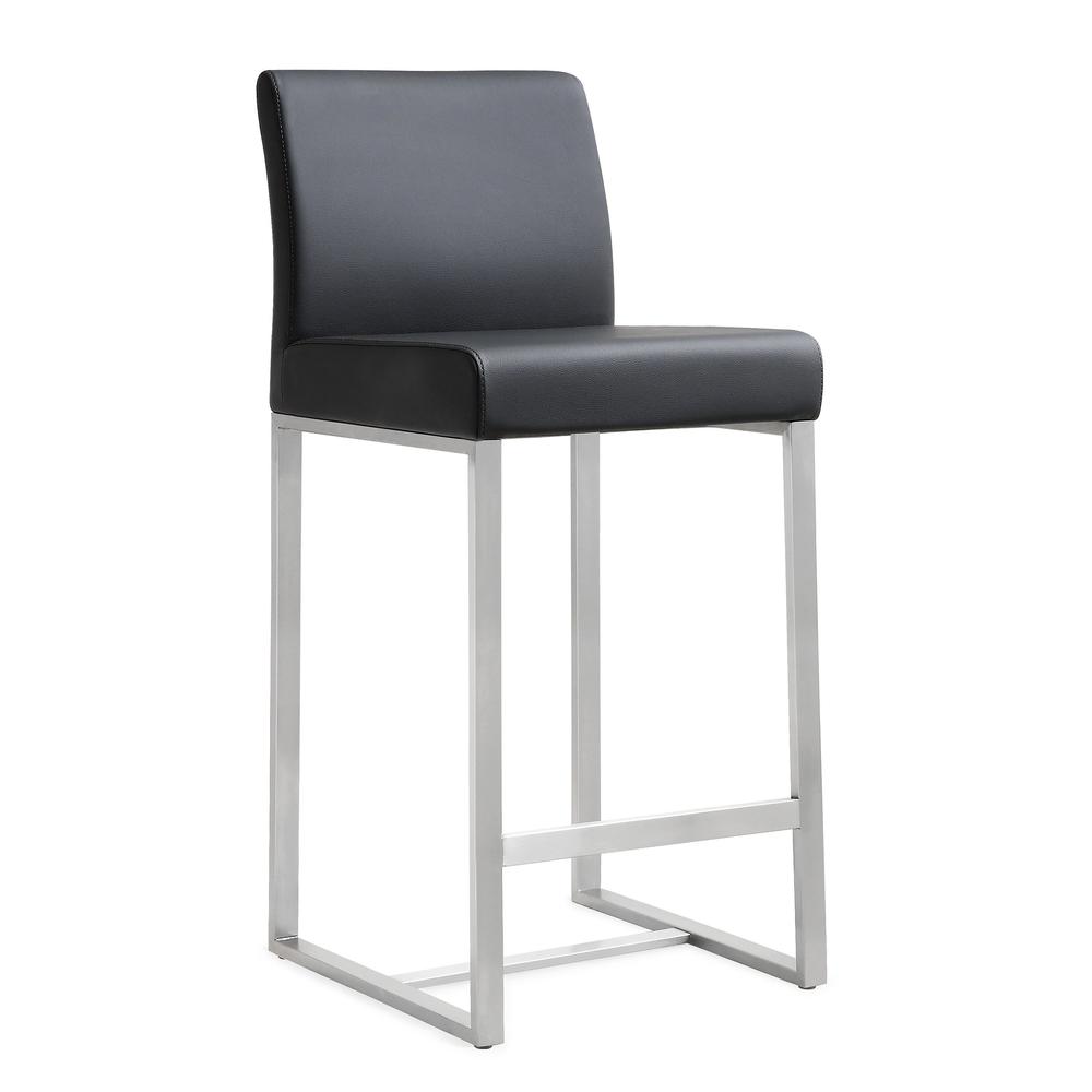 Denmark Black Stainless Steel Counter Stool (Set of 2). Picture 1