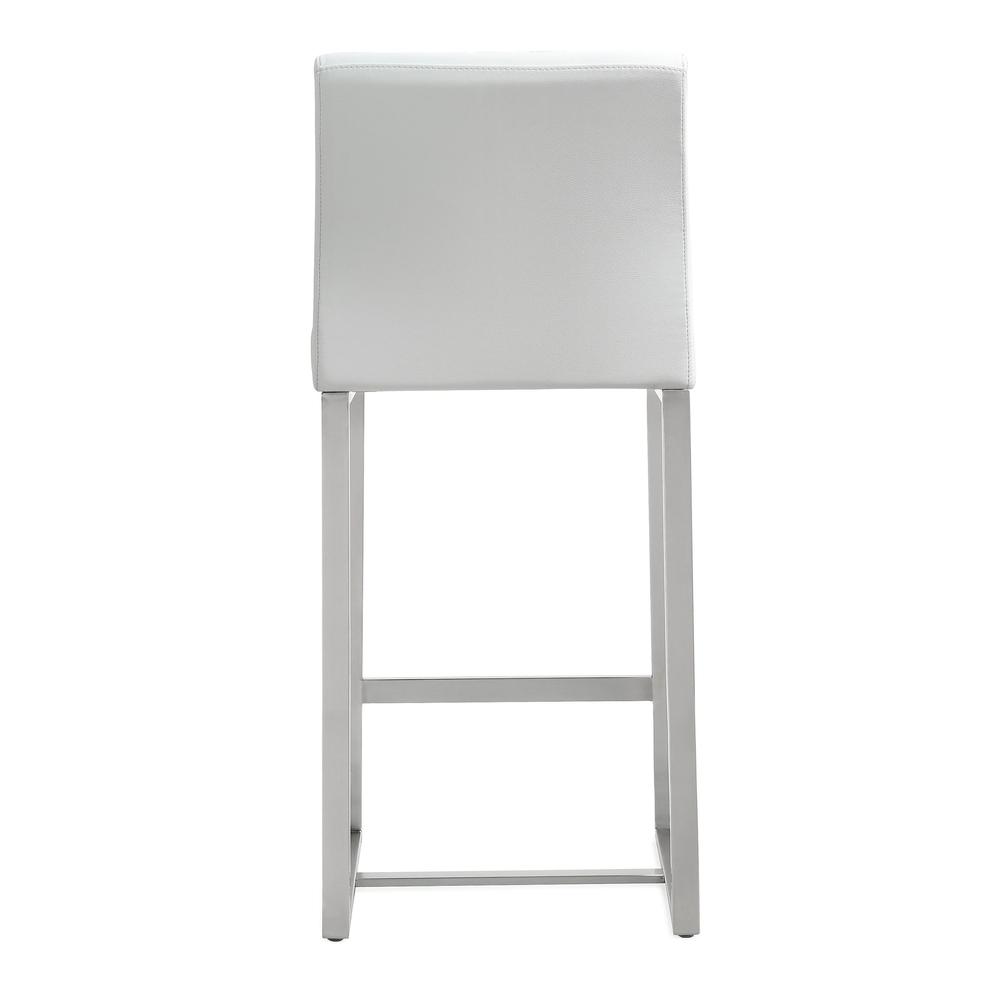 Denmark White Stainless Steel Counter Stool (Set of 2). Picture 4