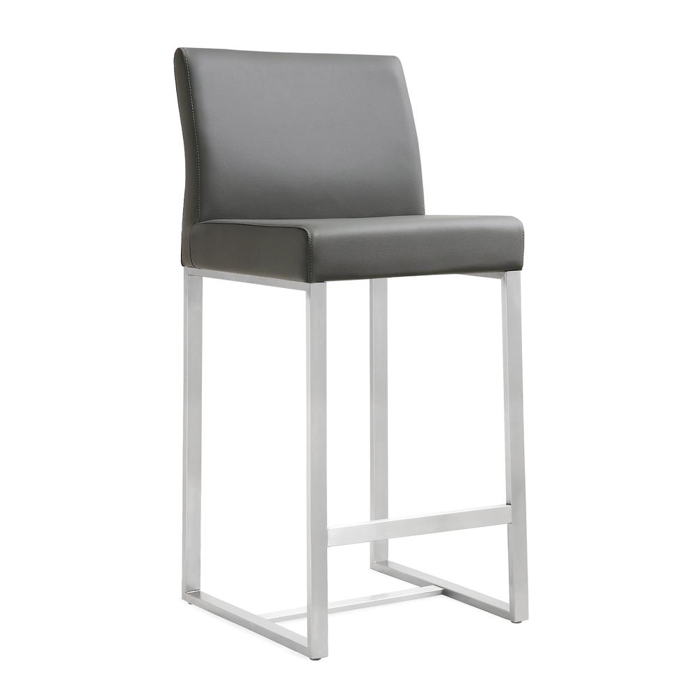 Denmark Grey Stainless Steel Counter Stool (Set of 2). Picture 1