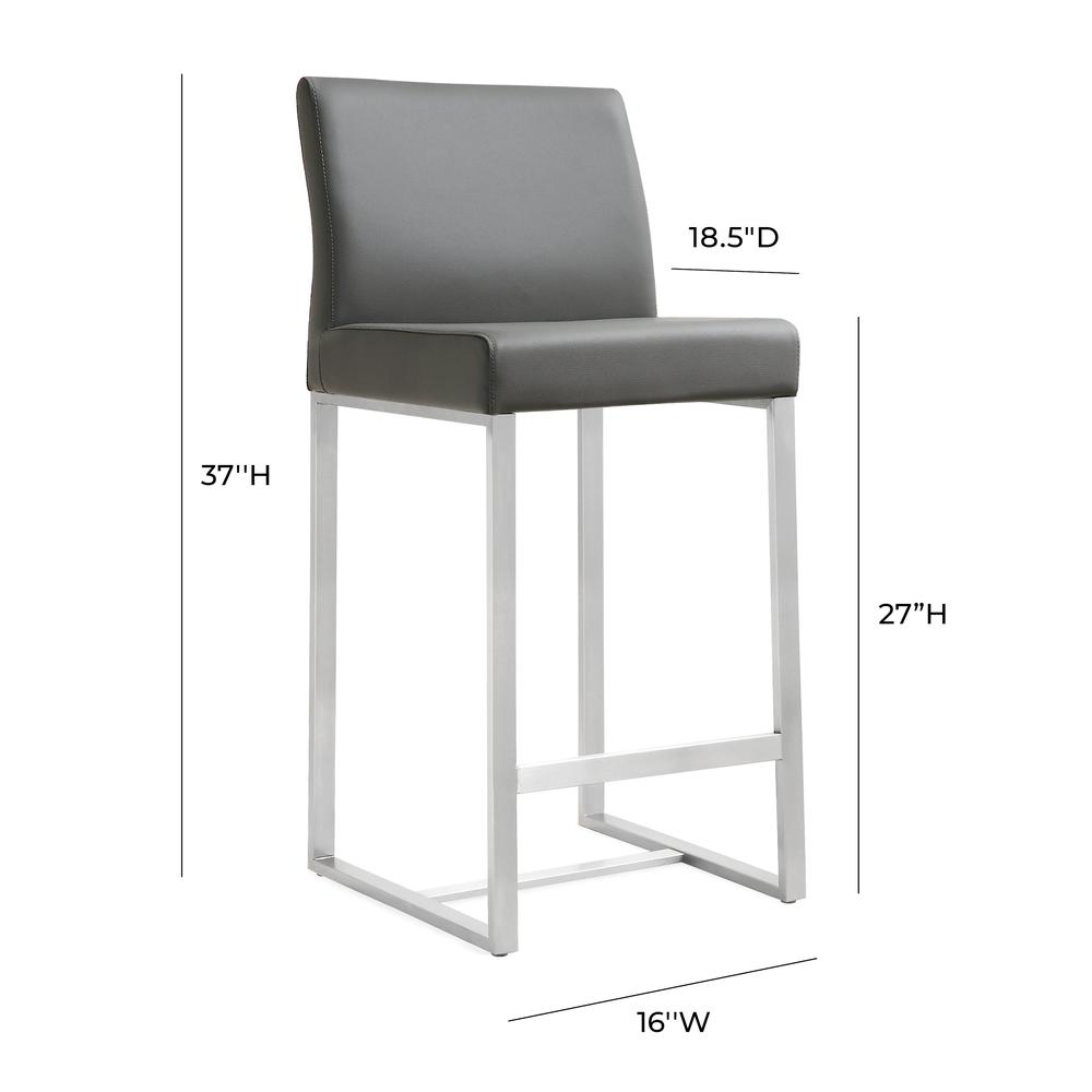 Denmark Grey Stainless Steel Counter Stool (Set of 2). Picture 8