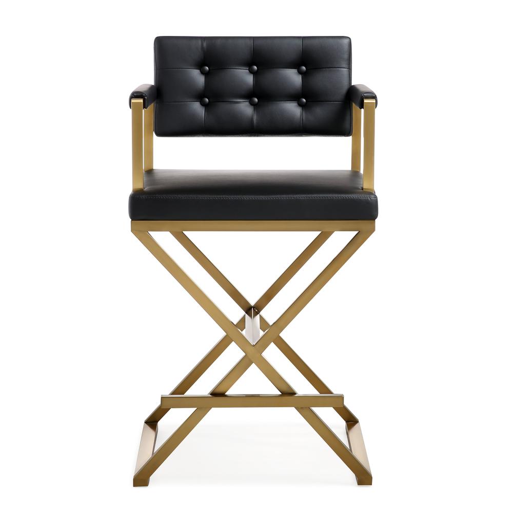 Contemporary Black and Gold Steel Counter Stool, Belen Kox. Picture 2