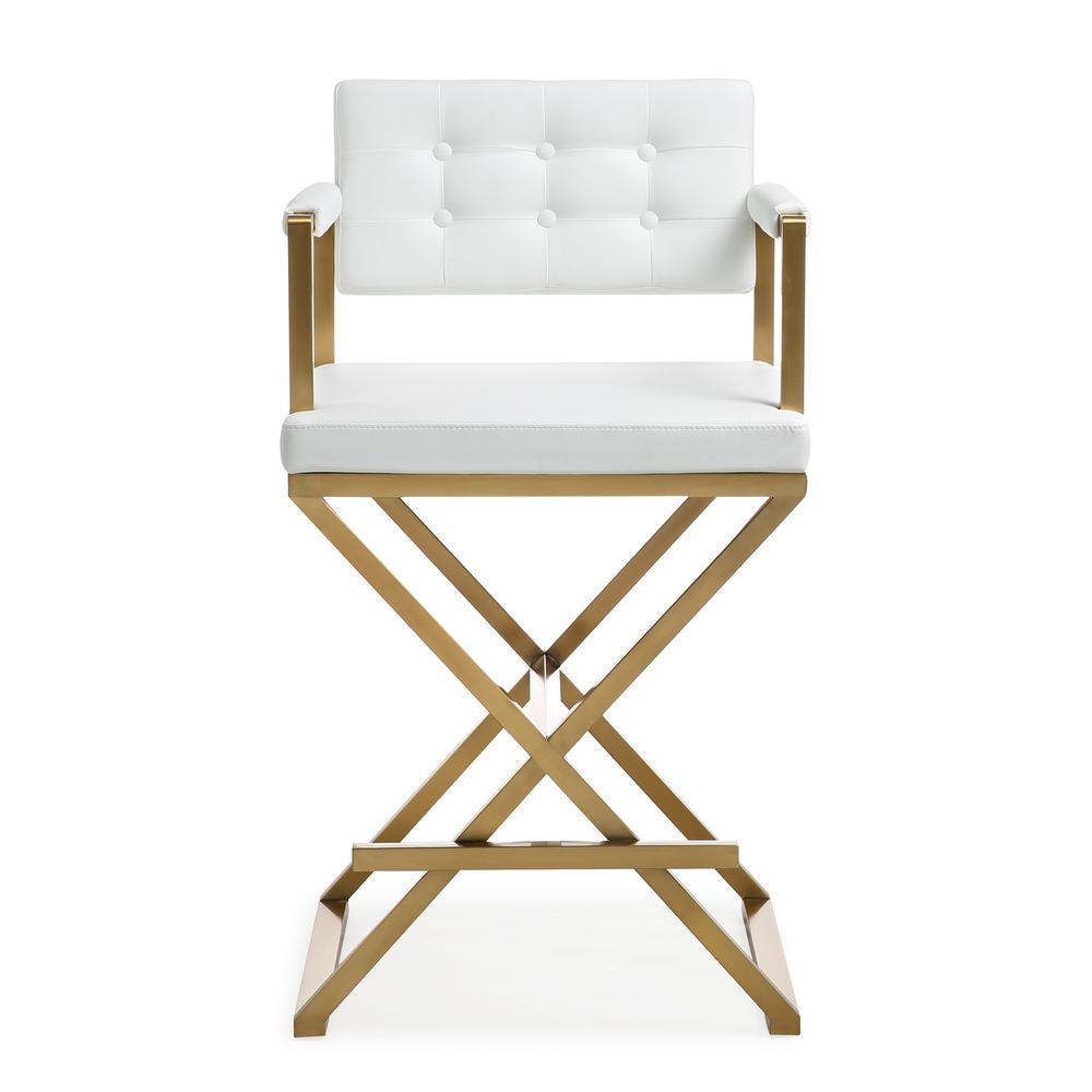 Contemporary White and Gold Steel Counter Stool, Belen Kox. Picture 2
