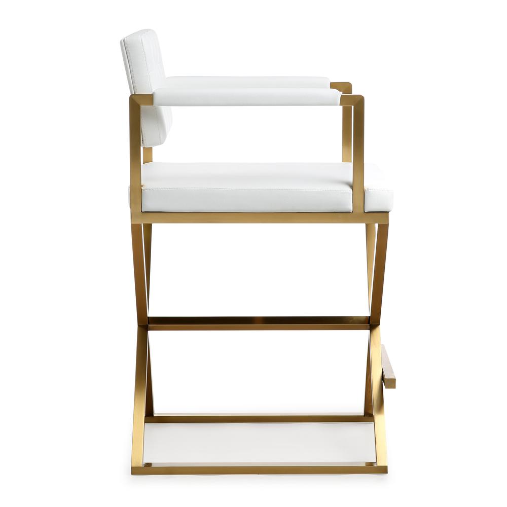 Contemporary White and Gold Steel Counter Stool, Belen Kox. Picture 3
