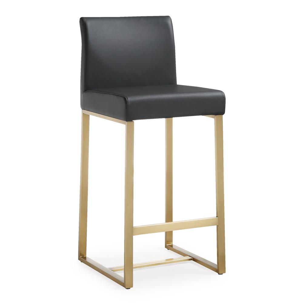 Contemporary Black and Gold Steel Counter Stool (Set of 2), Belen Kox. Picture 1