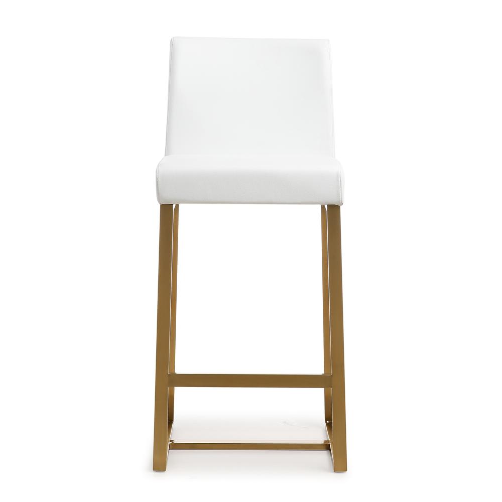 Contemporary White and Gold Steel Counter Stool (Set of 2), Belen Kox. Picture 2