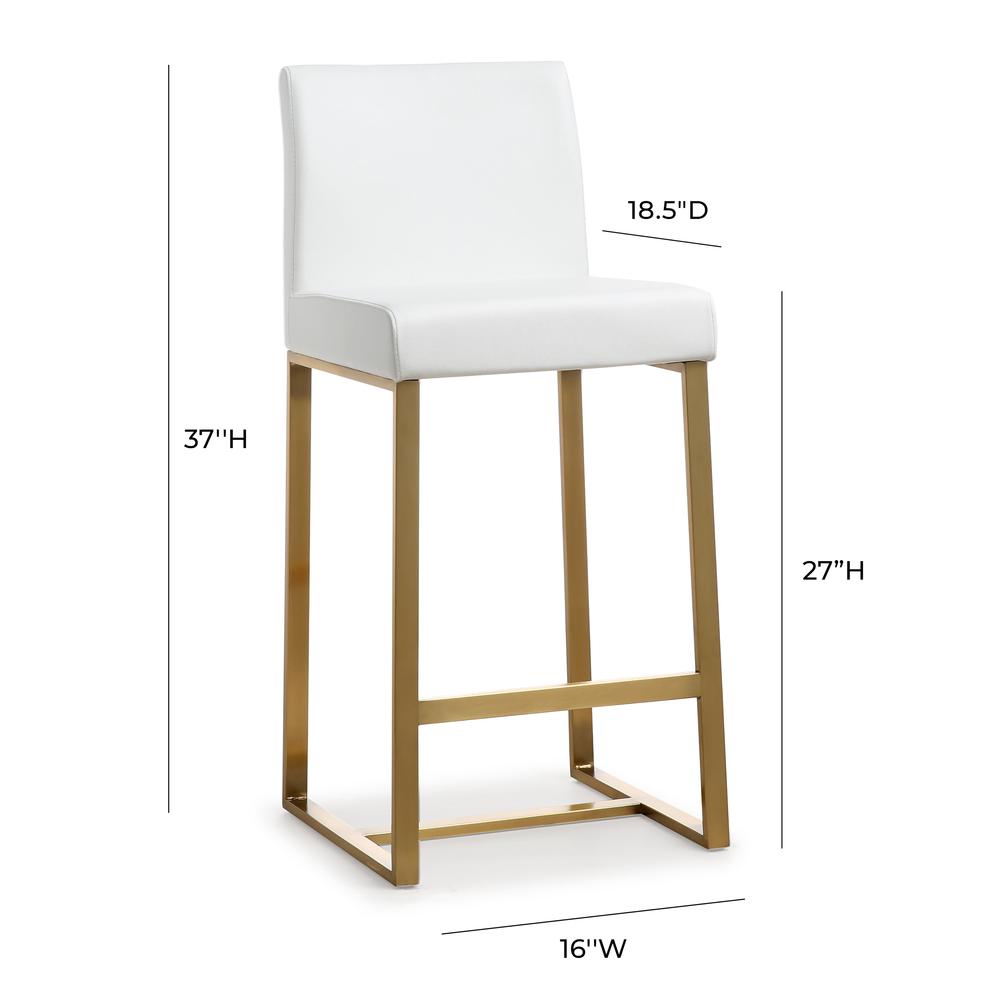 Denmark White Gold Steel Counter Stool (Set of 2). Picture 9