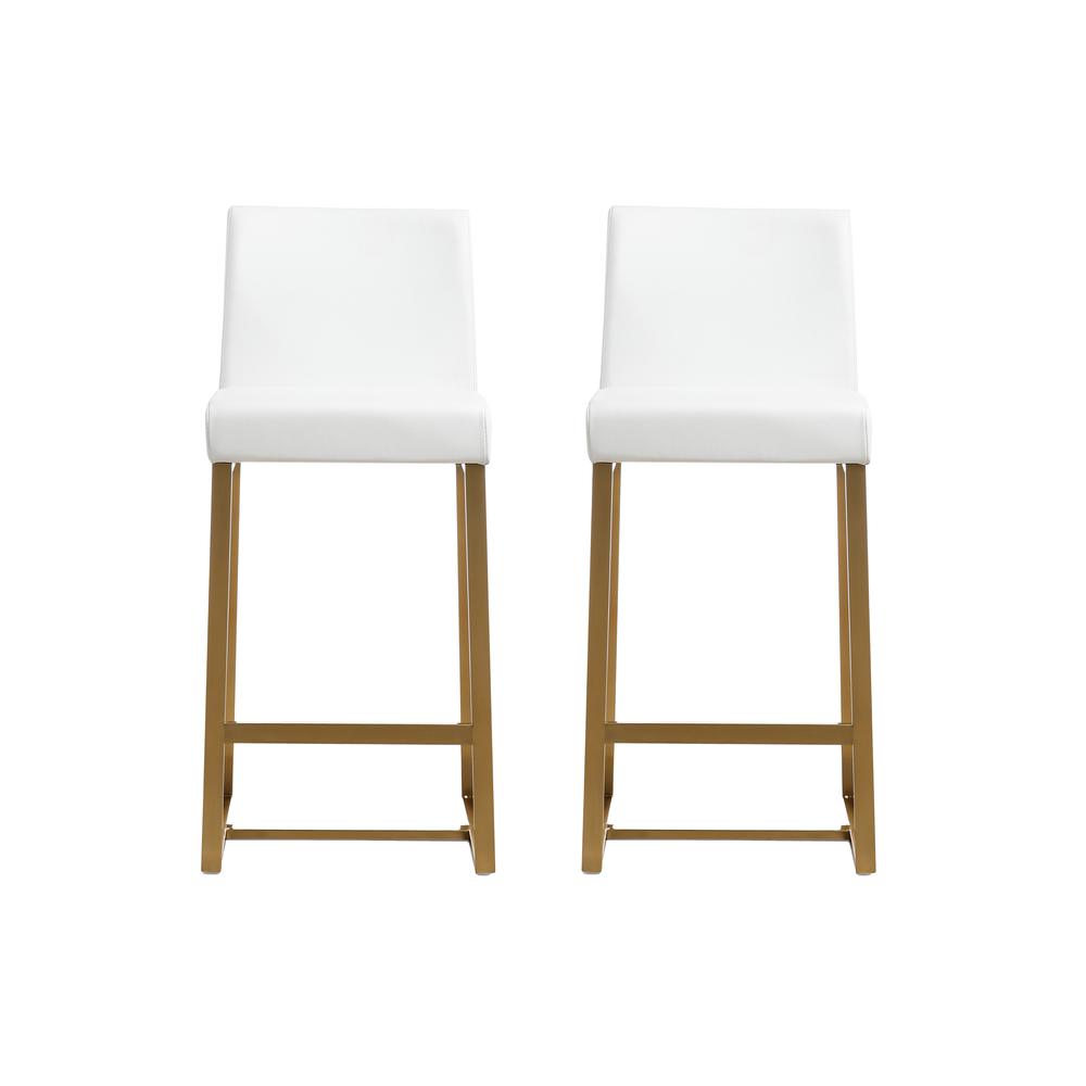 Denmark White Gold Steel Counter Stool (Set of 2). Picture 1