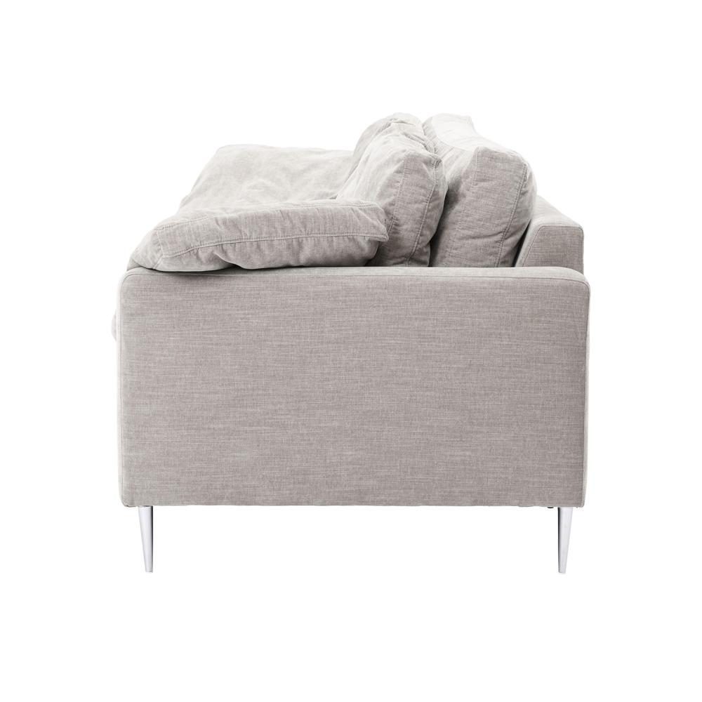 Vari Light Grey Textured Velvet Lounge Sofa. Picture 3