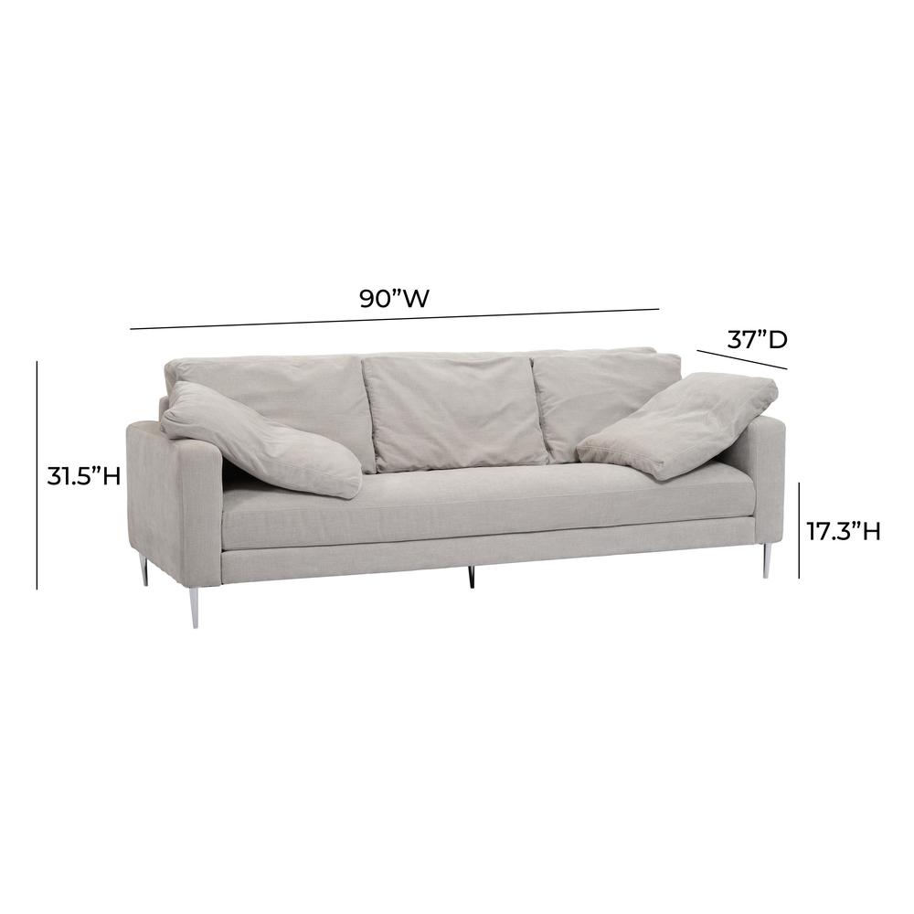 Vari Light Grey Textured Velvet Lounge Sofa. Picture 7