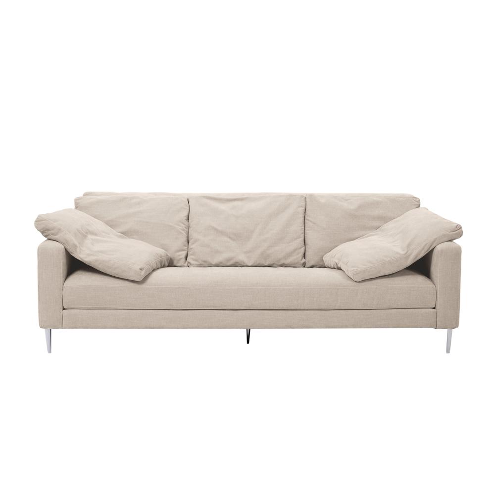 Vari Beige Textured Velvet Lounge Sofa. Picture 2