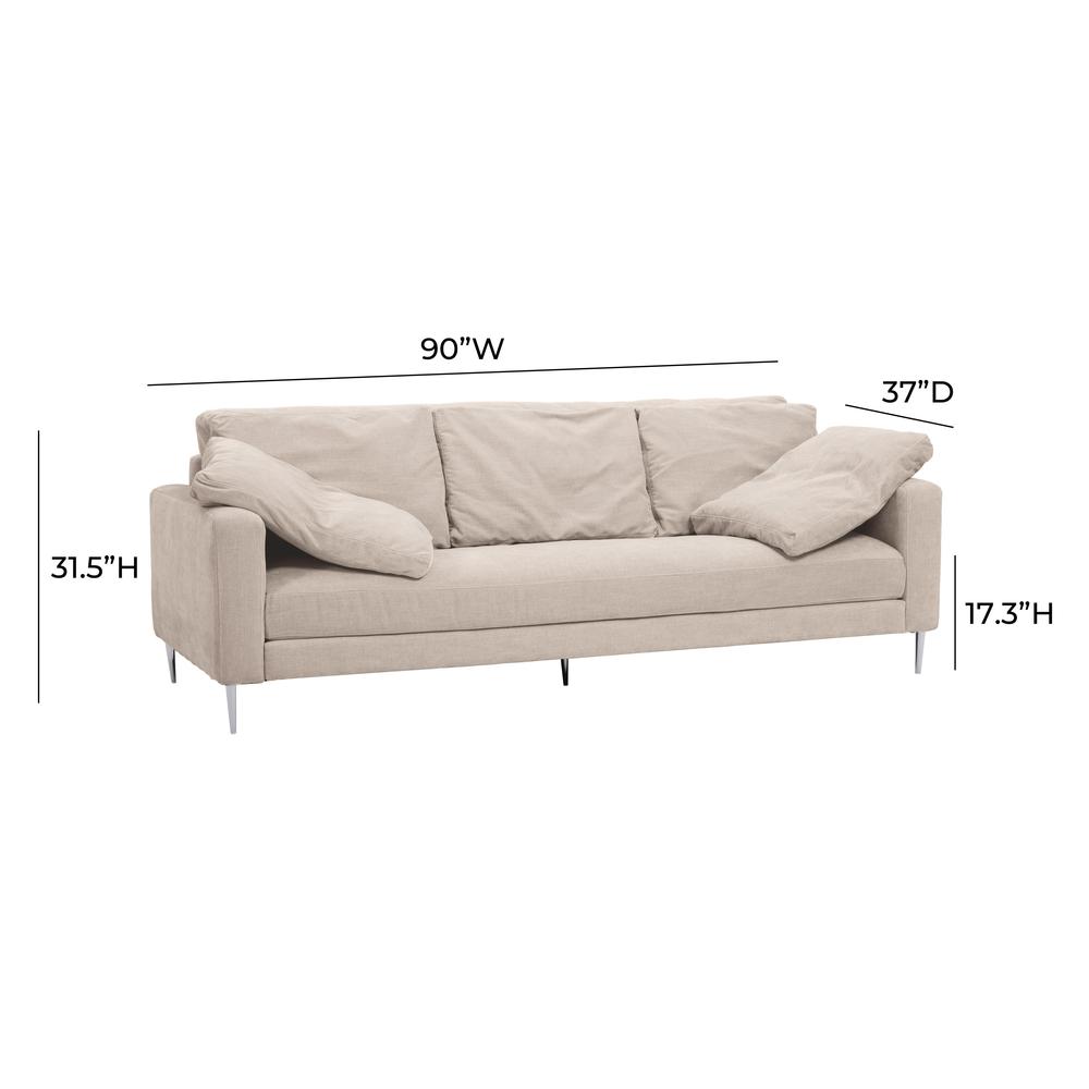 Vari Beige Textured Velvet Lounge Sofa. Picture 7