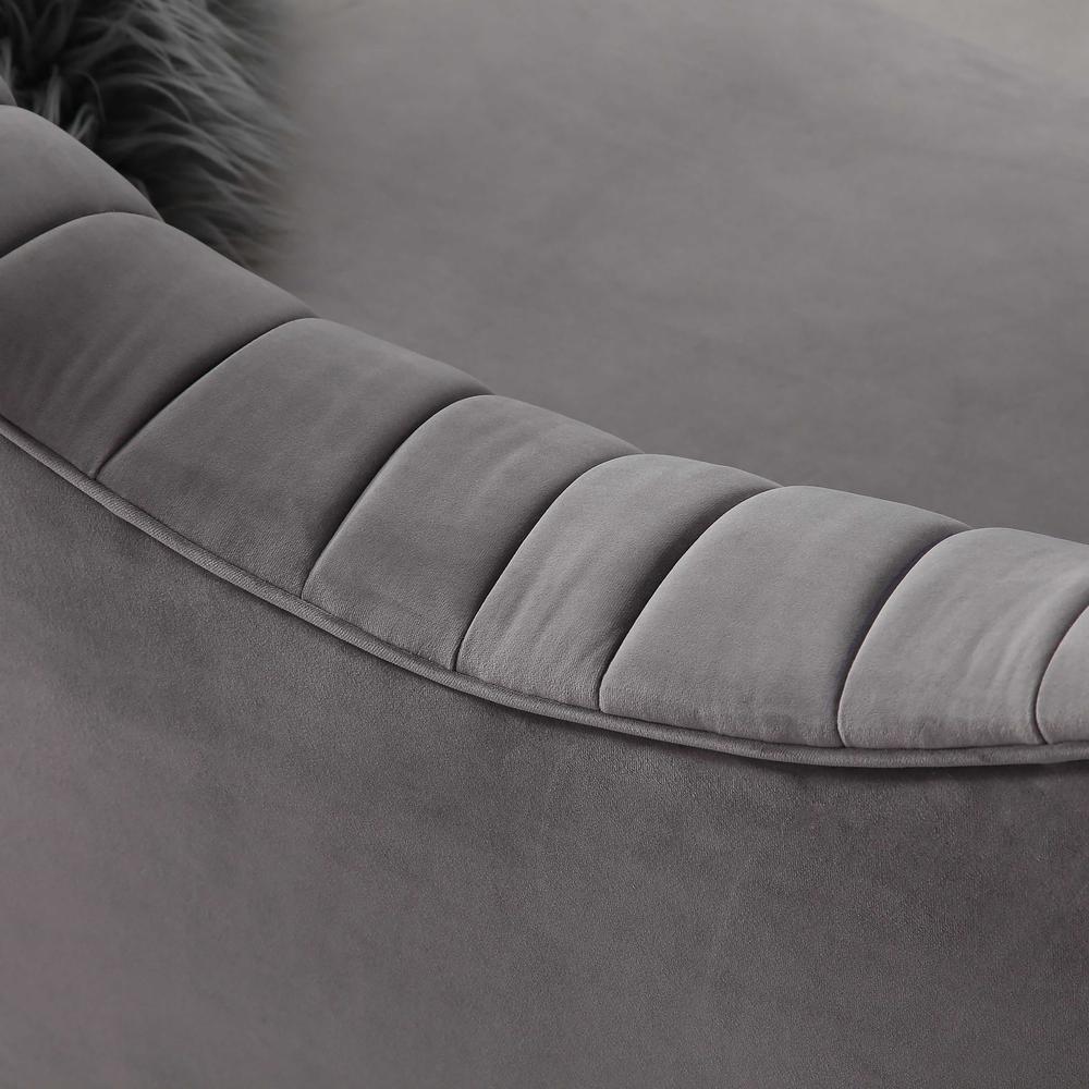 Eva Grey Velvet Sofa. Picture 4