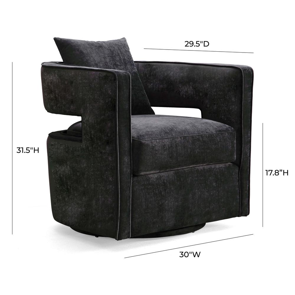 Kennedy Black Swivel Chair. Picture 3
