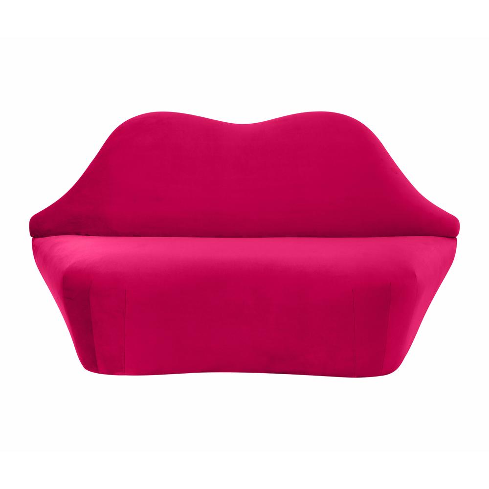 Lips Hot Pink Velvet Settee. Picture 1