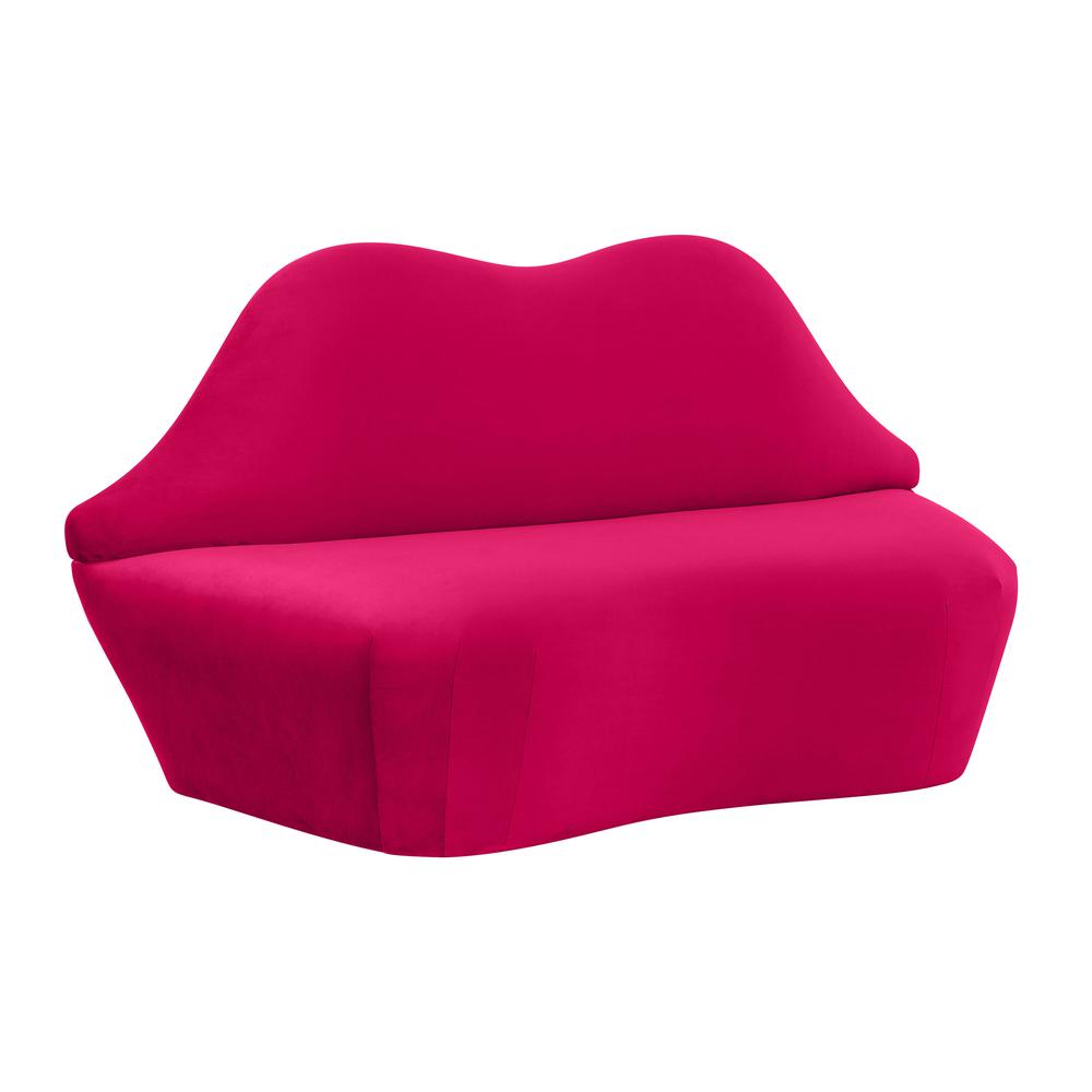 Lips Hot Pink Velvet Settee. Picture 4