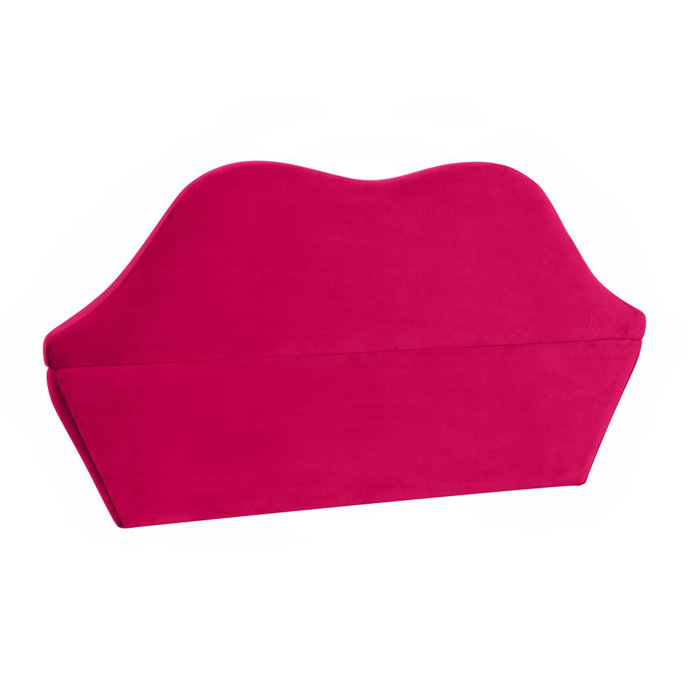 Lips Hot Pink Velvet Settee. Picture 5