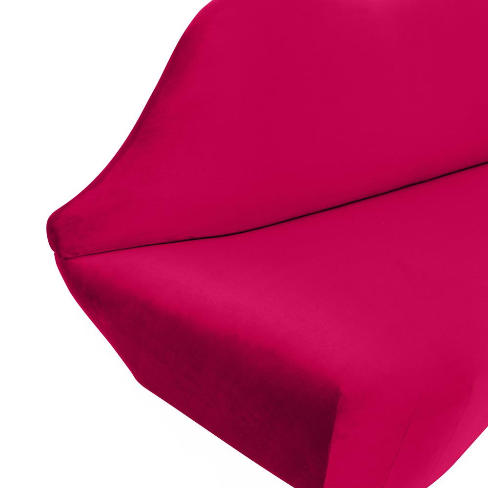 Lips Hot Pink Velvet Settee. Picture 6