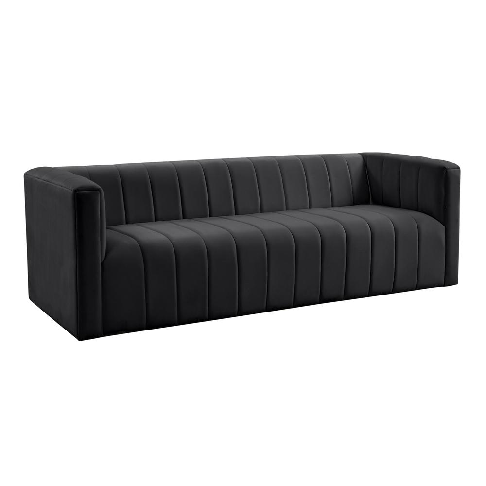 Norah Black Velvet Sofa. Picture 4