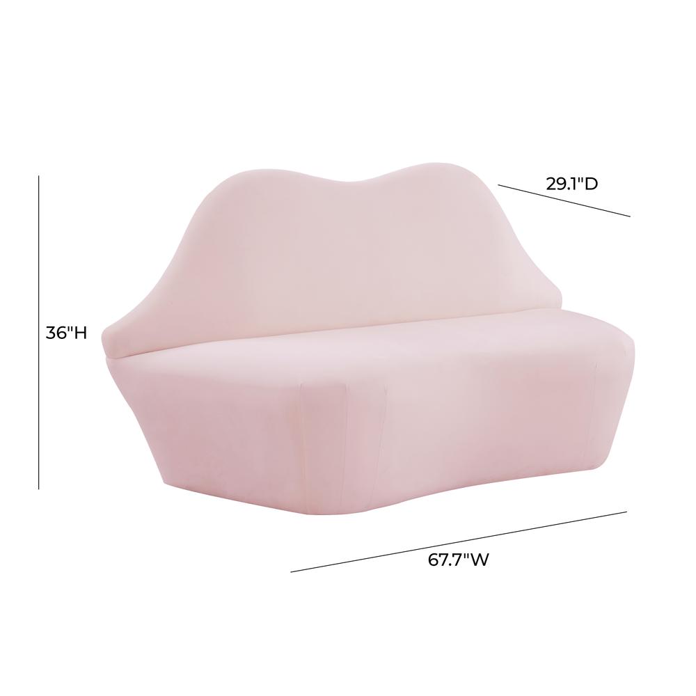 Lips Blush Velvet Settee. Picture 6