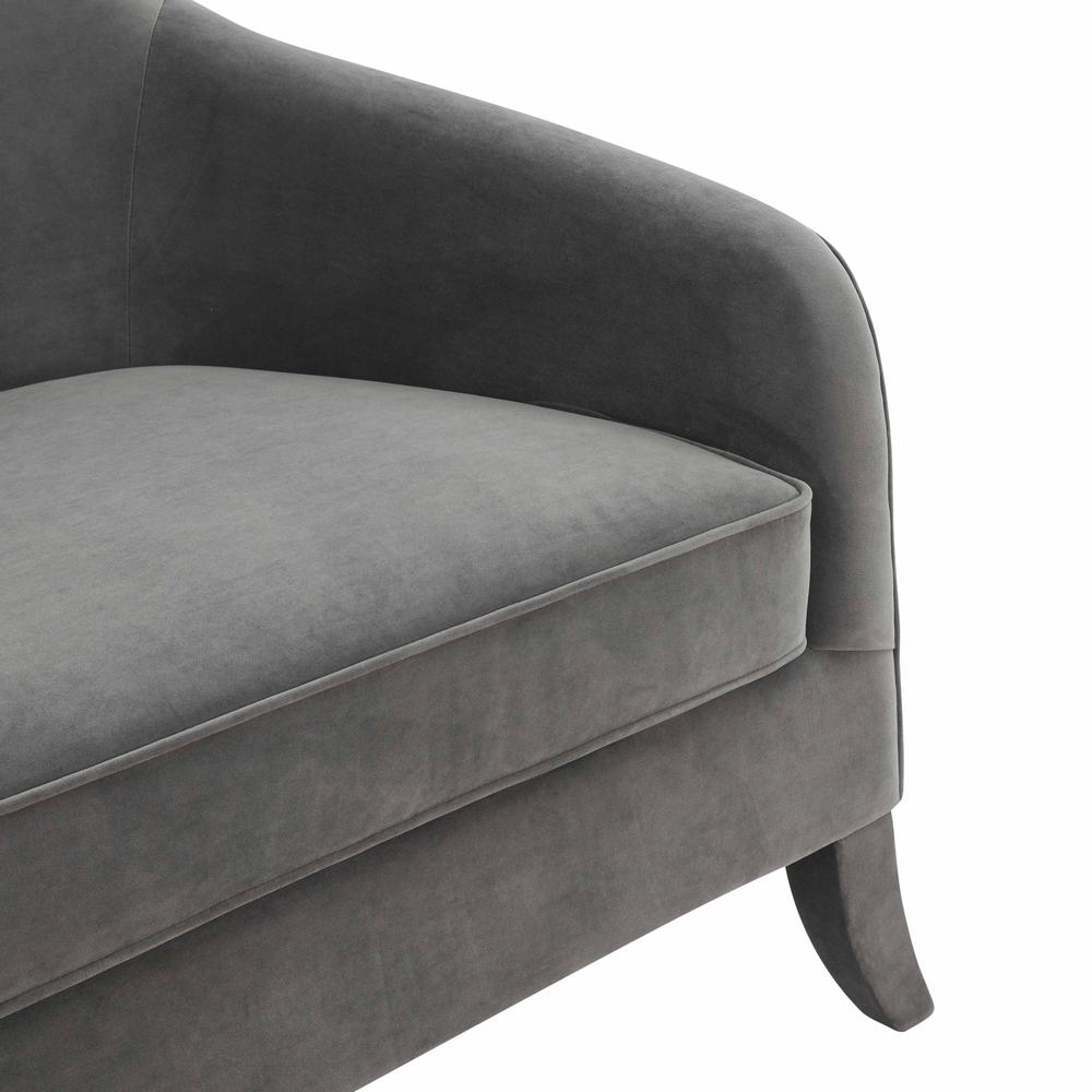 Neveah Grey Velvet Sofa. Picture 8