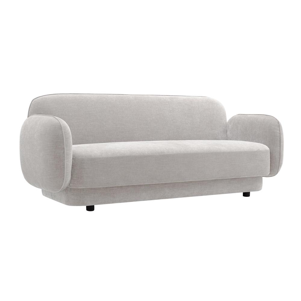 Kandor Stone Grey Textured Velvet Sofa. Picture 1