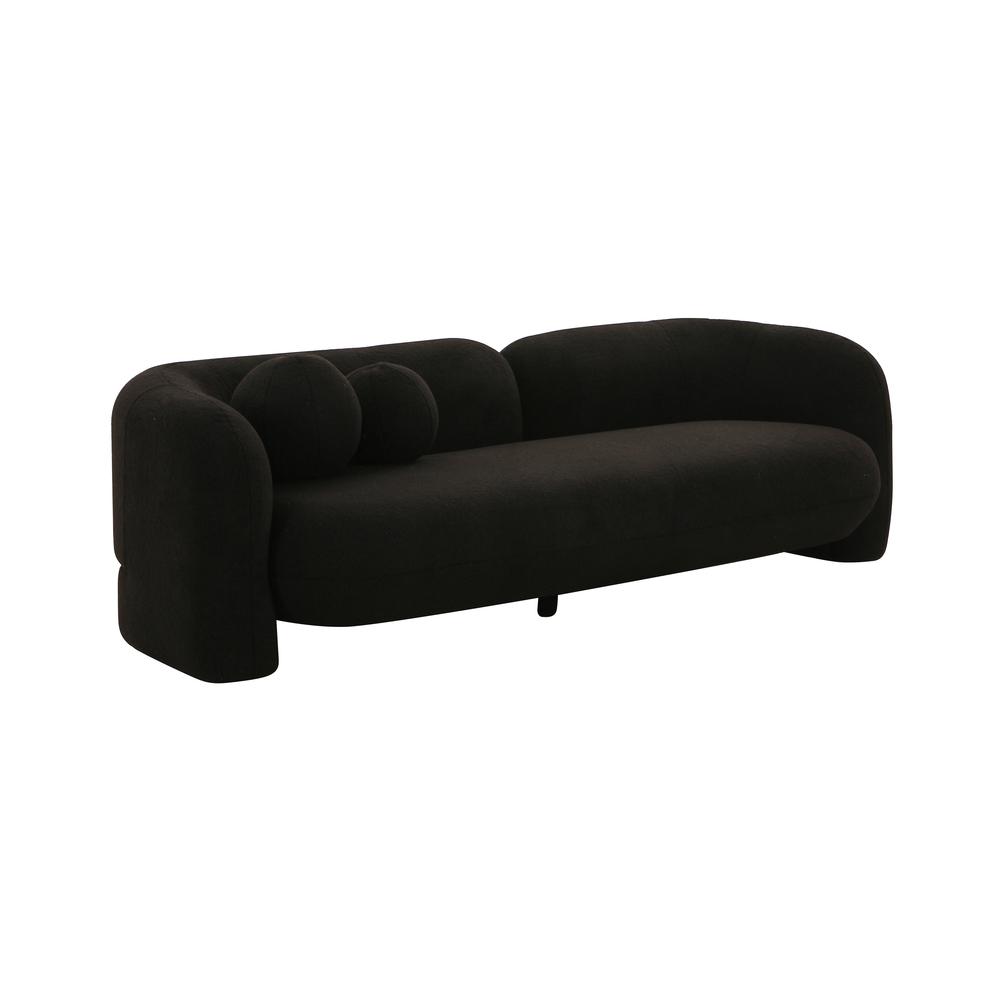 Amelie Black Faux Fur Sofa. Picture 1