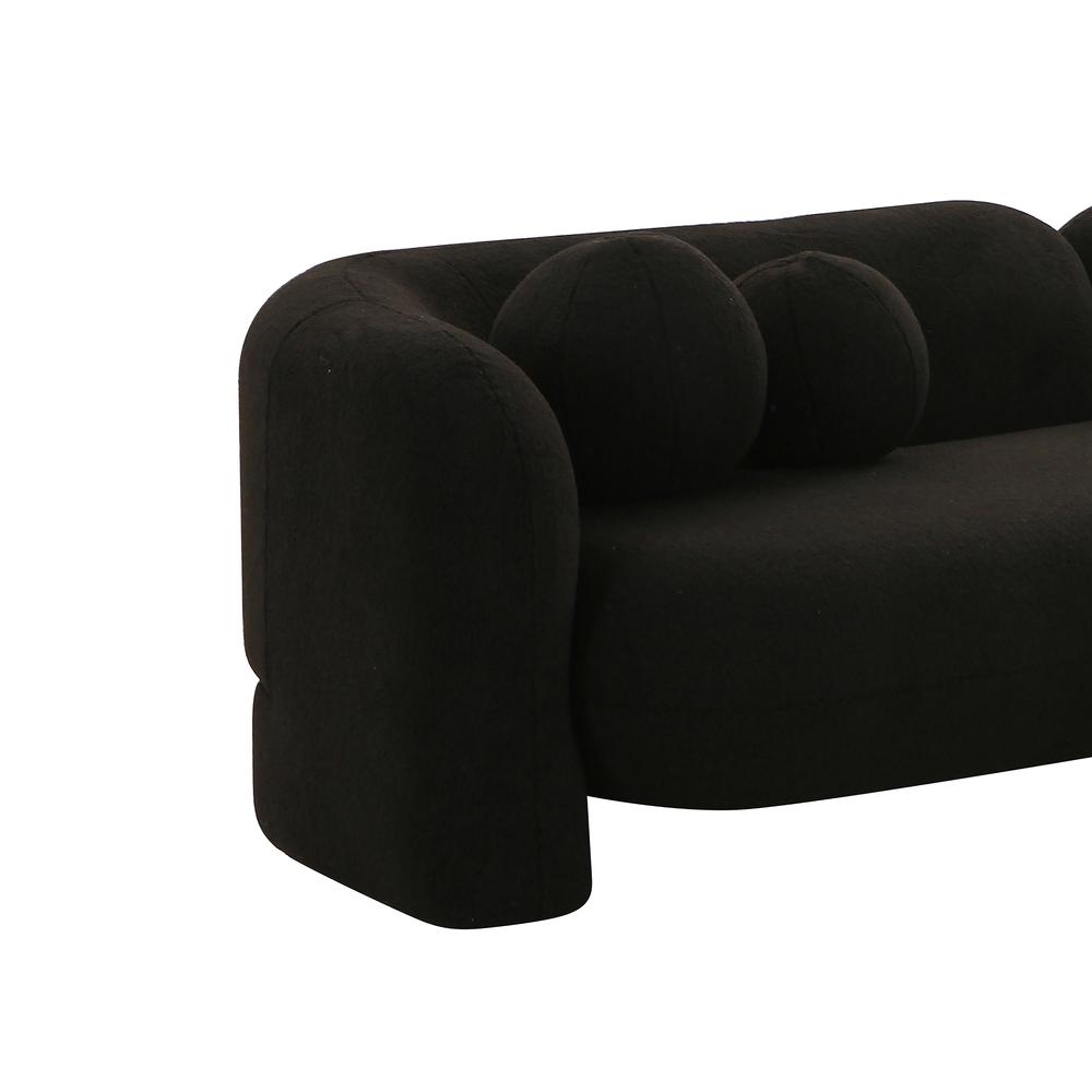 Amelie Black Faux Fur Sofa. Picture 3