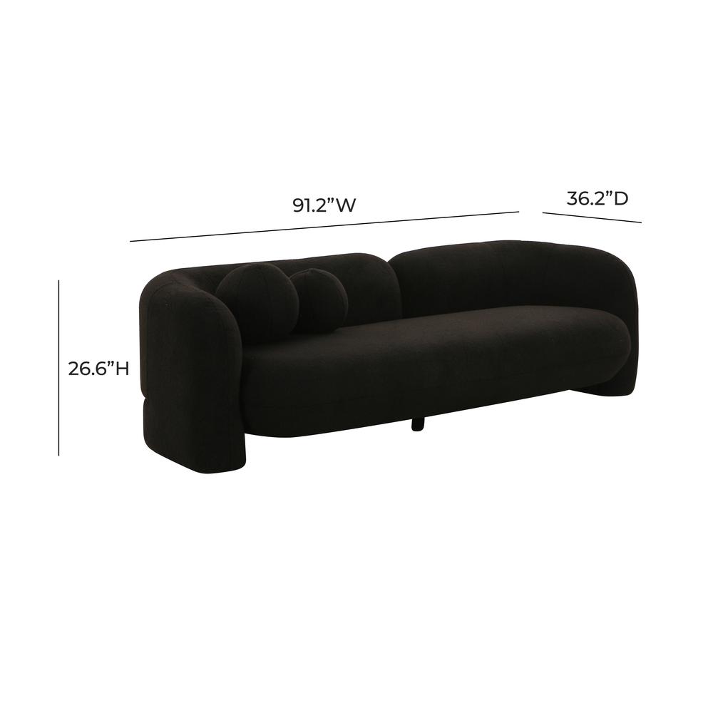 Amelie Black Faux Fur Sofa. Picture 5