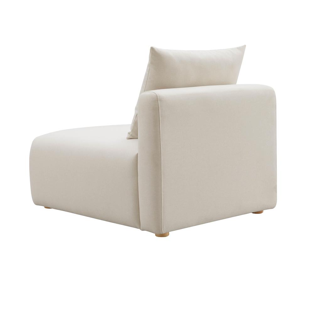 Hangover Cream Linen Modular Armless Chair. Picture 3