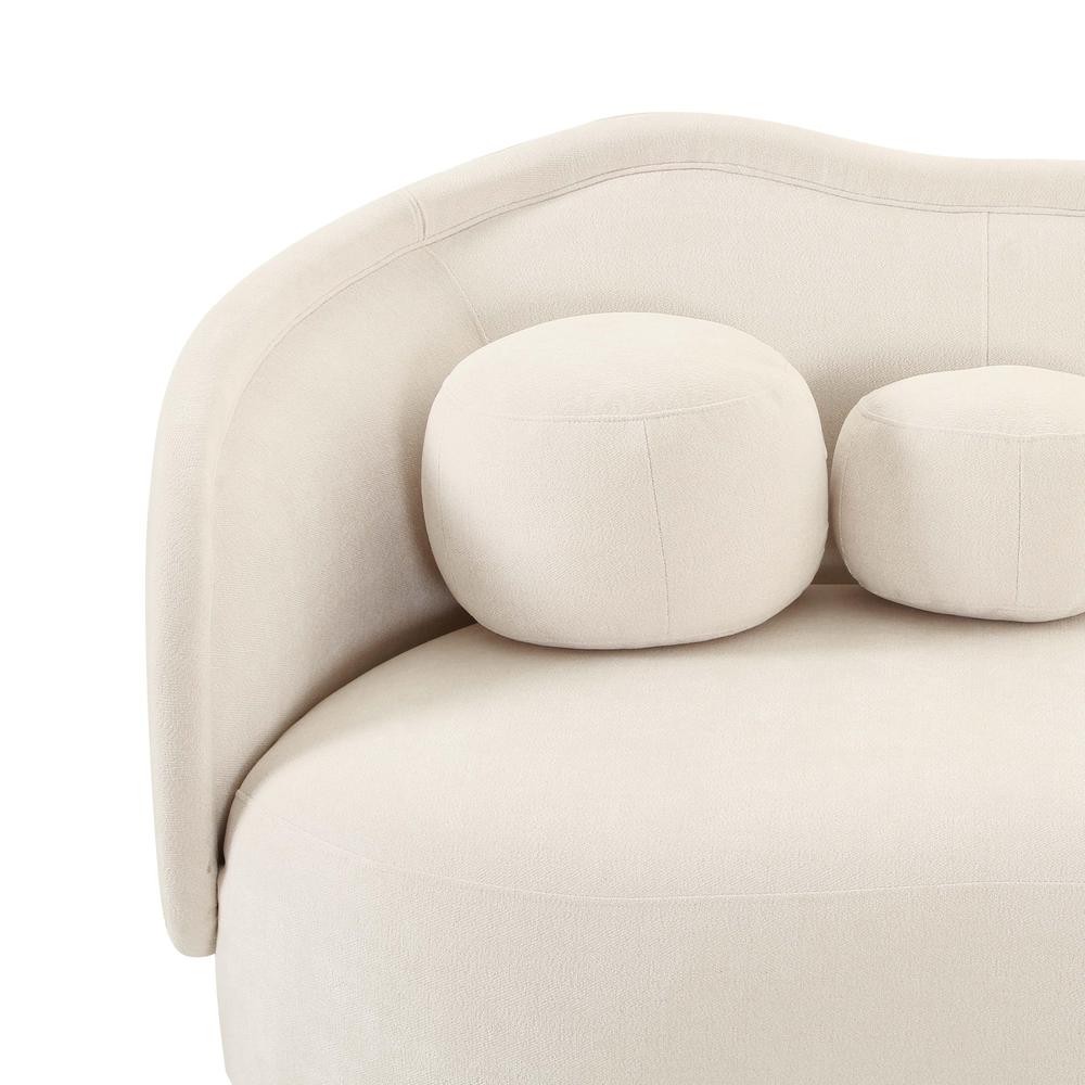 Circe Cream Textured Velvet Sofa. Picture 4