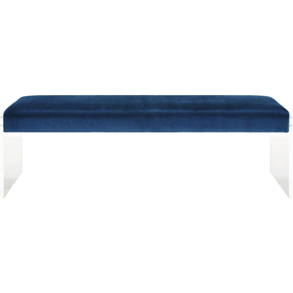Envy Blue Velvet/Acrylic Bench. Picture 2