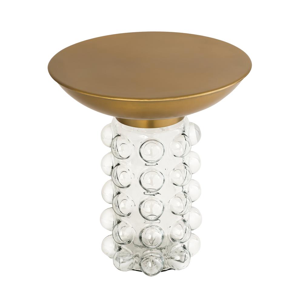 Bubble Glass/Brass Side Table. Picture 3