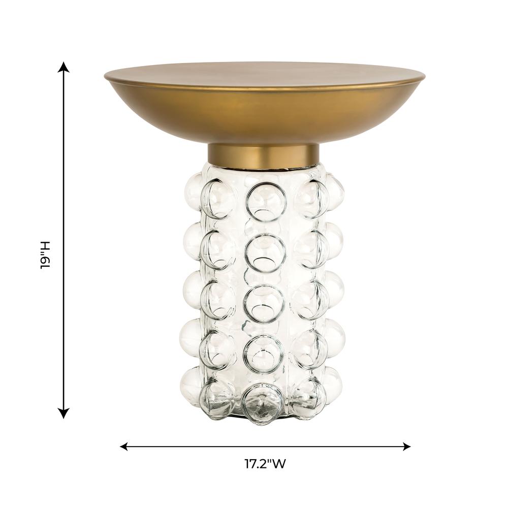 Bubble Glass/Brass Side Table. Picture 6