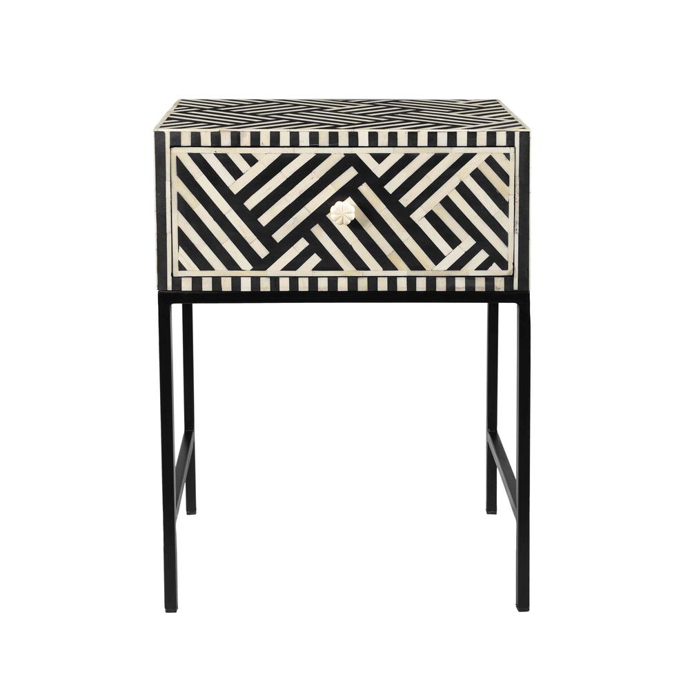 Noire Bone Inlay Side Table. Picture 6