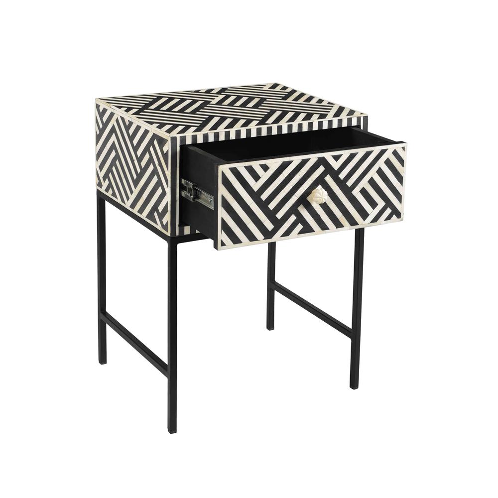 Noire Bone Inlay Side Table. Picture 7