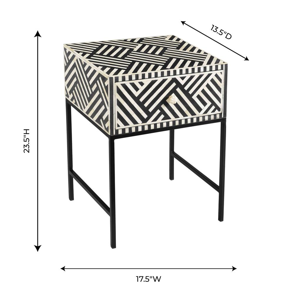 Noire Bone Inlay Side Table. Picture 11