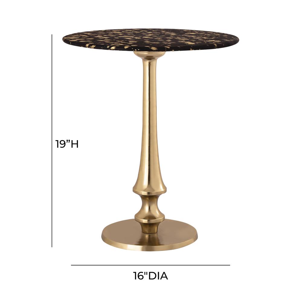 Gold Goathide Side Table. Picture 8
