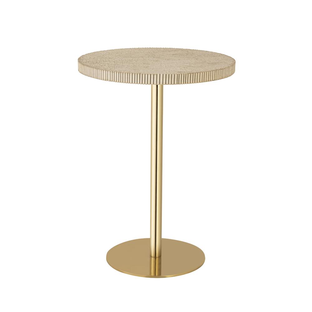 Fiona Gold Stone Side Table. Picture 1