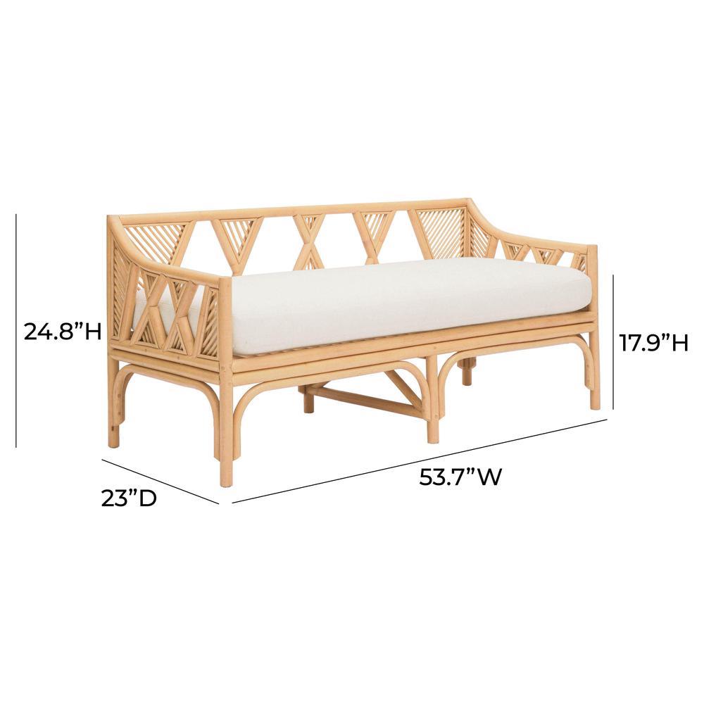 Jayla Natural Rattan Bench. Picture 5