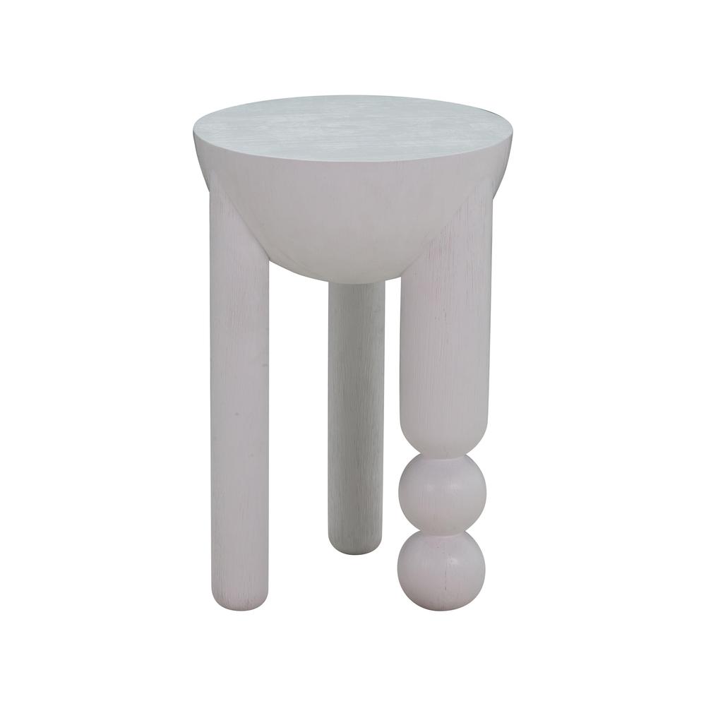 Morse White Wooden Accent Table. Picture 1