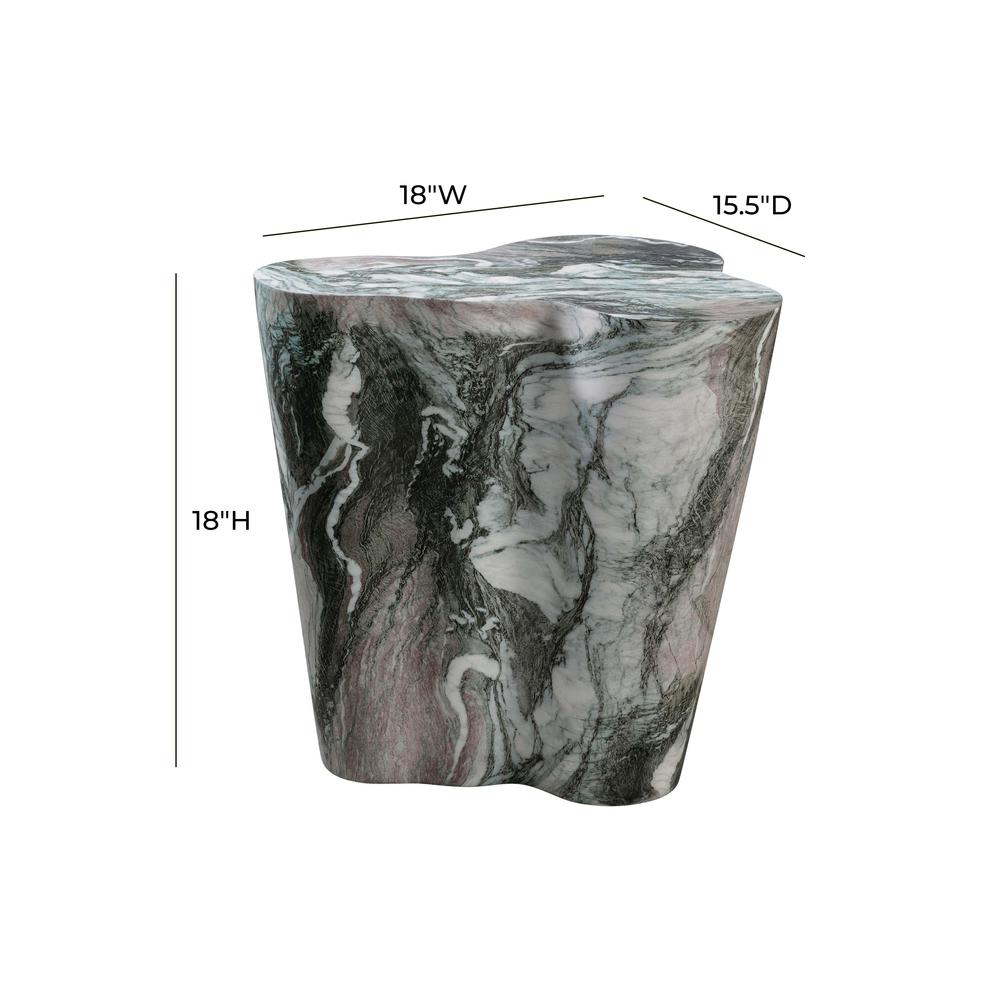 Slab Grey/Blush Faux Marble Short Side Table. Picture 6