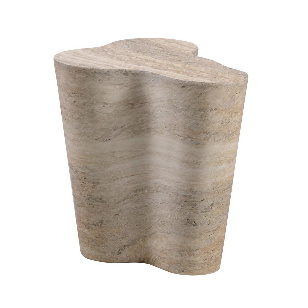 Slab Faux Travertine Short Side Table. Picture 2