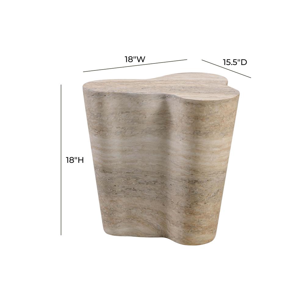 Slab Faux Travertine Short Side Table. Picture 6
