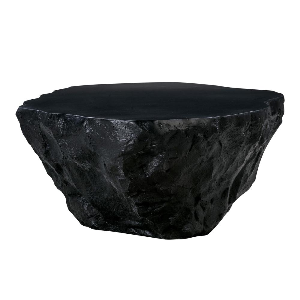 Crag Black Concrete Coffee Table. Picture 3